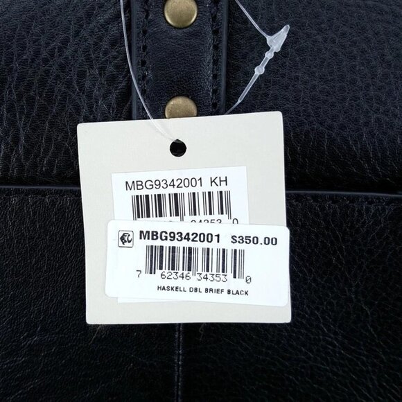 Fossil Men's Haskell Black Leather Briefcase 16.5" X 4" X 12.5" - Picture 4 of 6